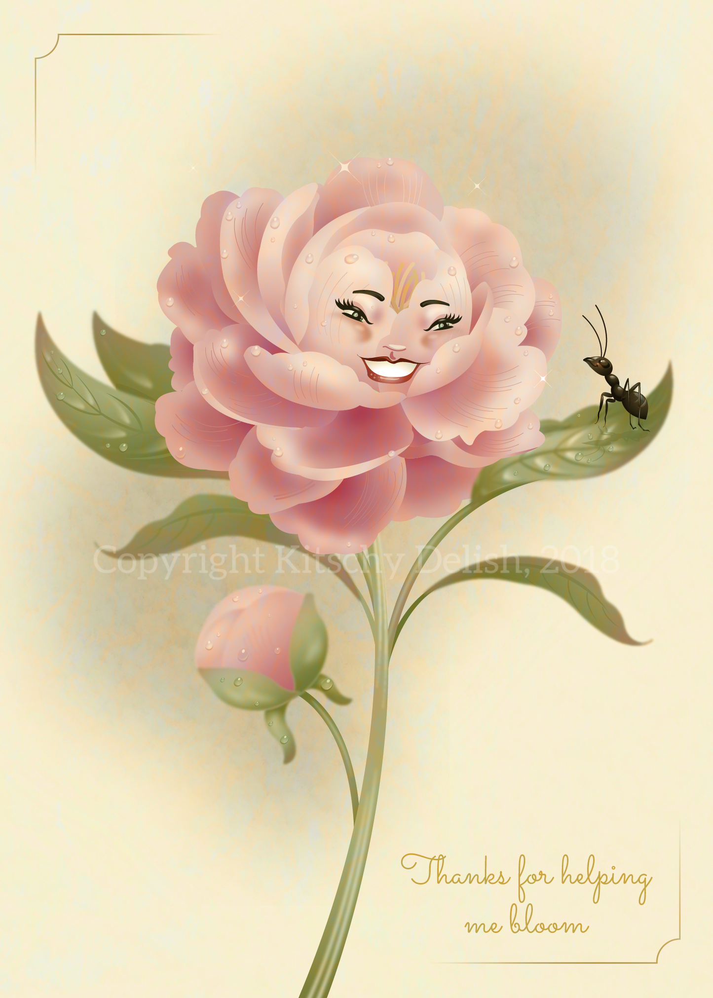 Thanks for helping me bloom Peony print