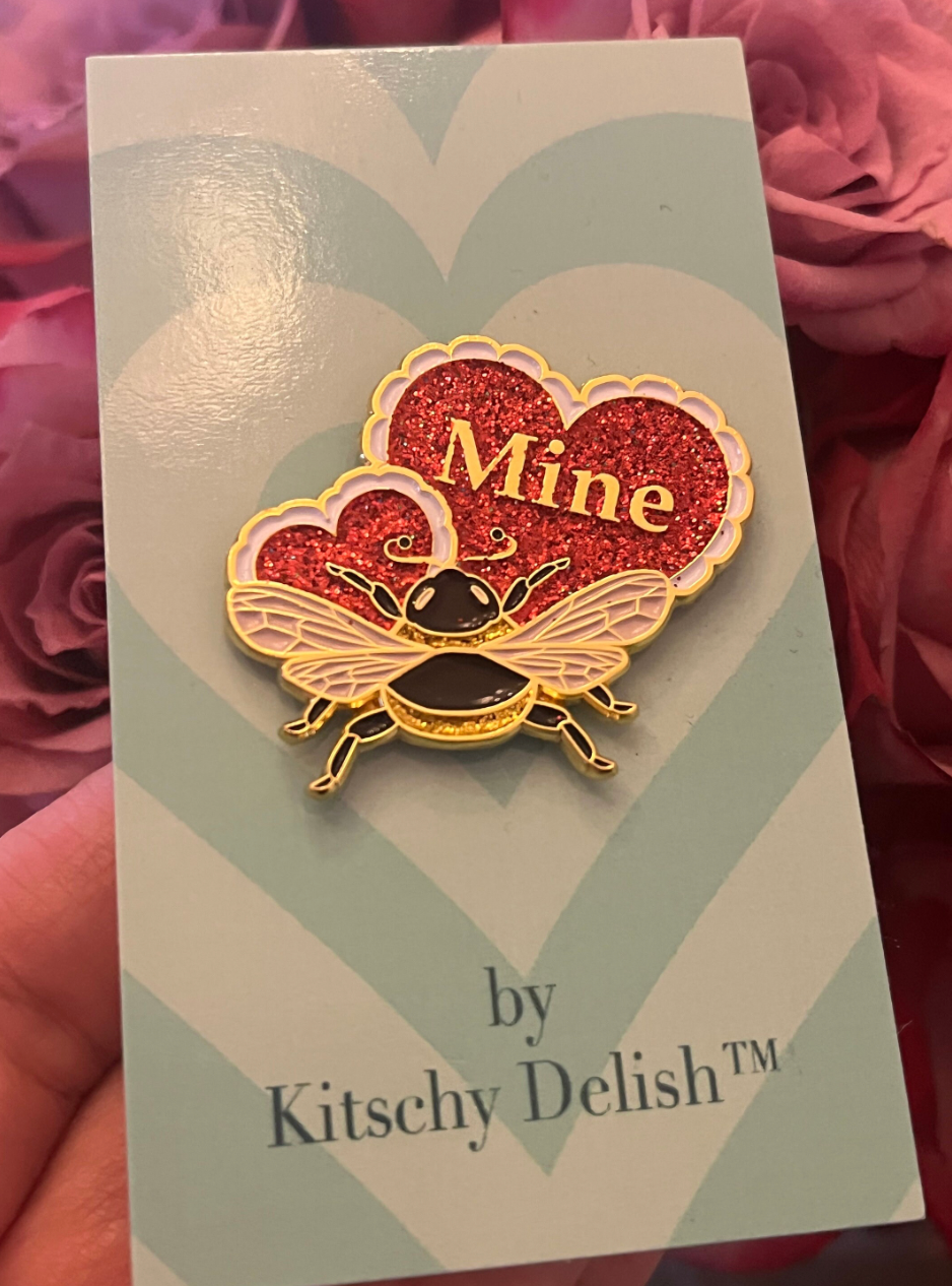 Bee Mine, soft enamel pin with glitter