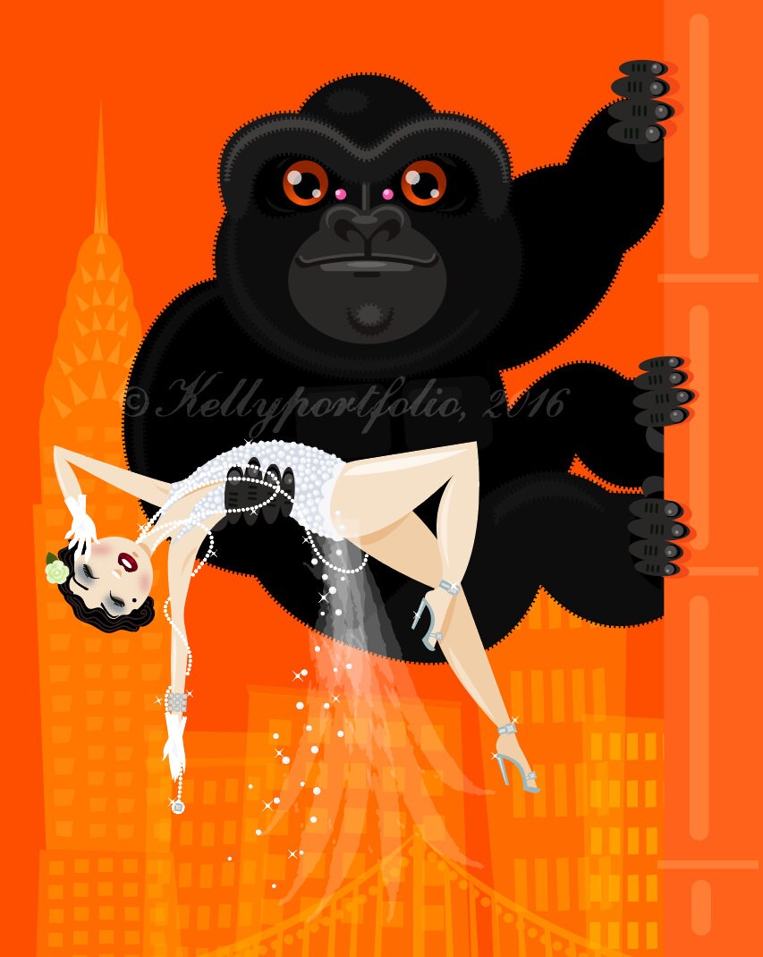 Kong Regular Print, Kitschy Home Decor, Gallery Wall Art, Nostalgic Wall Hanging
