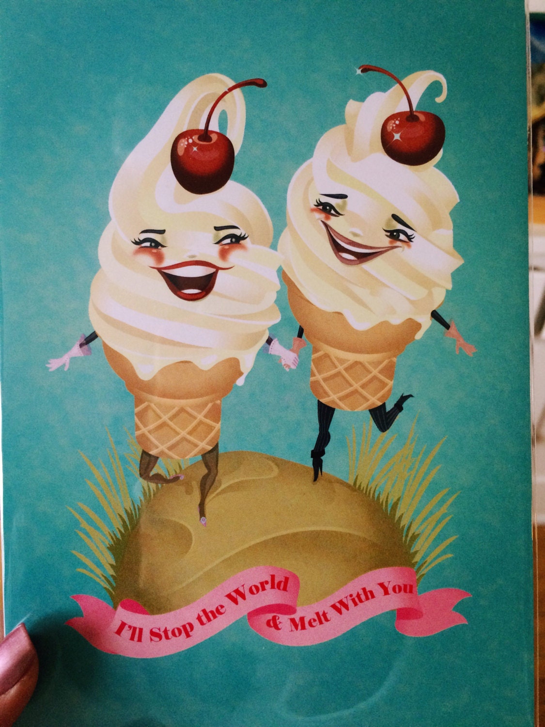 Melt With You 5x7 Regular Print, Quirky Food Print, Unique Apartment Art, Original Fine Art