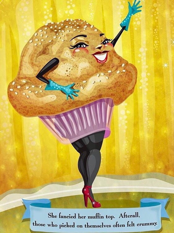 Muffin Top 5x7 Regular Print, Quirky Dessert Art, Kitchen Wall Hanging