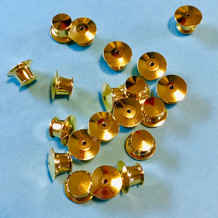 Locking pin back, gold