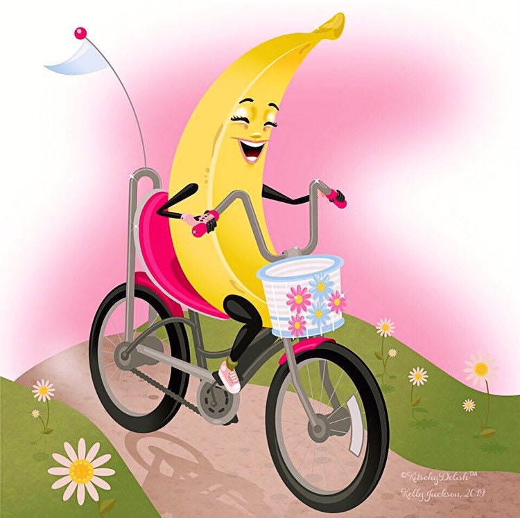 Banana Seat Regular Print, Quirky Apartment Art, Fine Art Print, Retro Vintage Illustration
