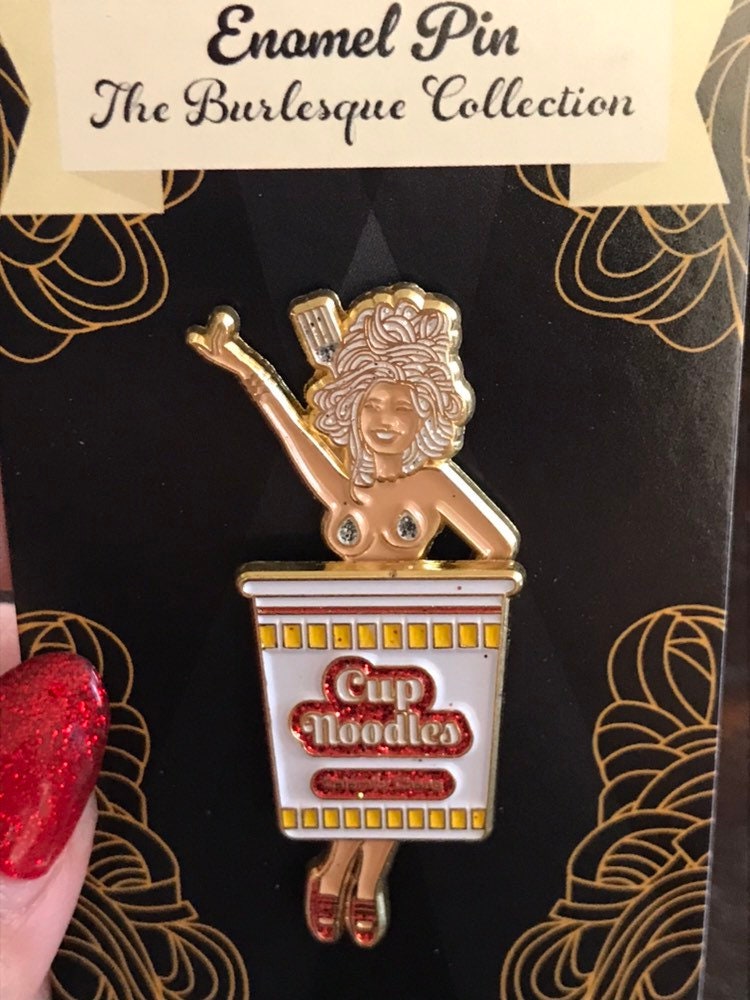 Calamity Chang, burlesque & peek-a-boo soft enamel pin, limited edition