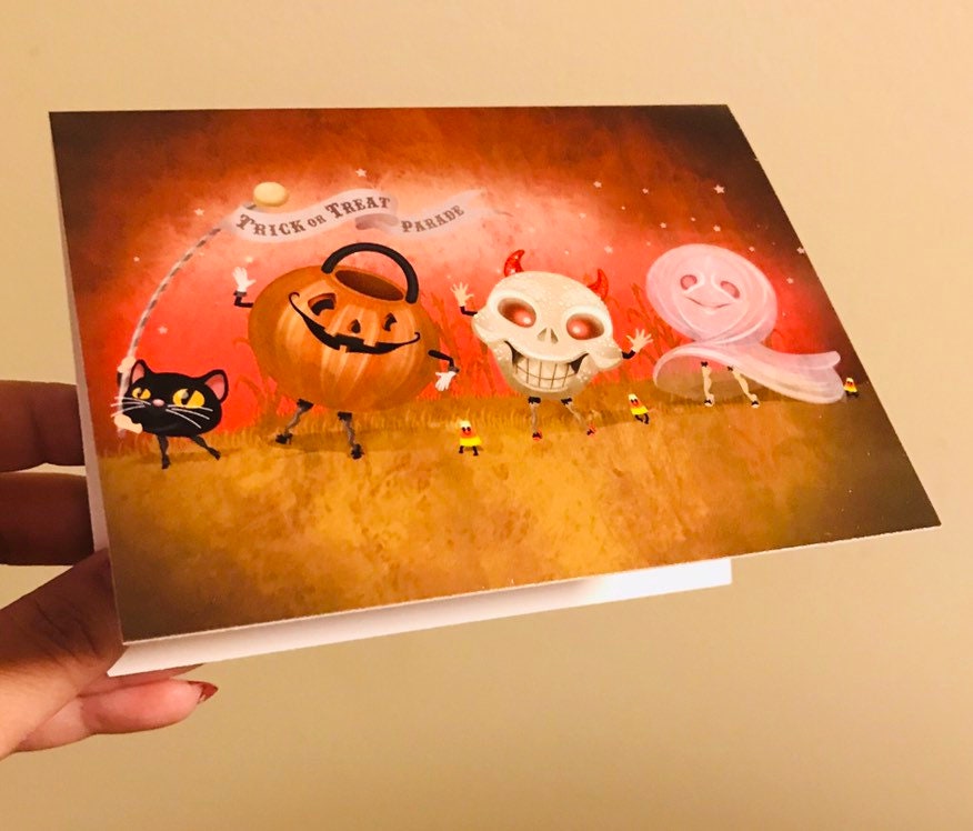 Trick or Treat Parade, greeting card