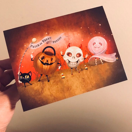 Trick or Treat Parade, greeting card
