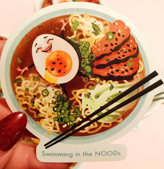 Swimming in the NOODs vinyl sticker