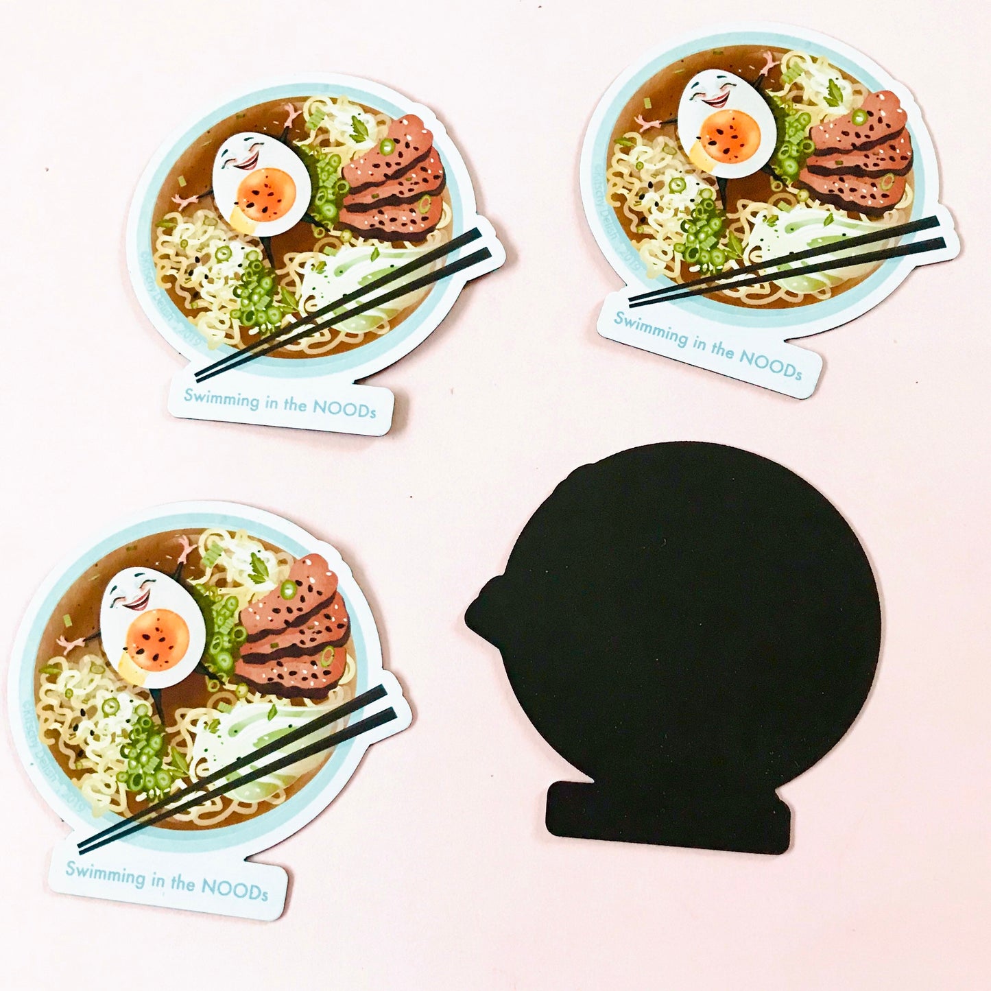 Swimming in the NOODs decorative magnet!
