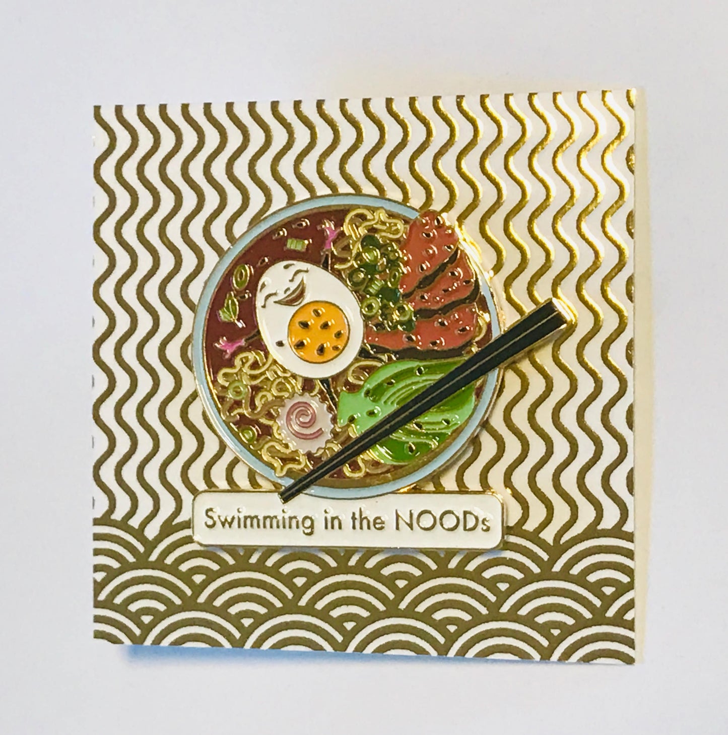 Swimming in the NOODs, soft enamel pin!