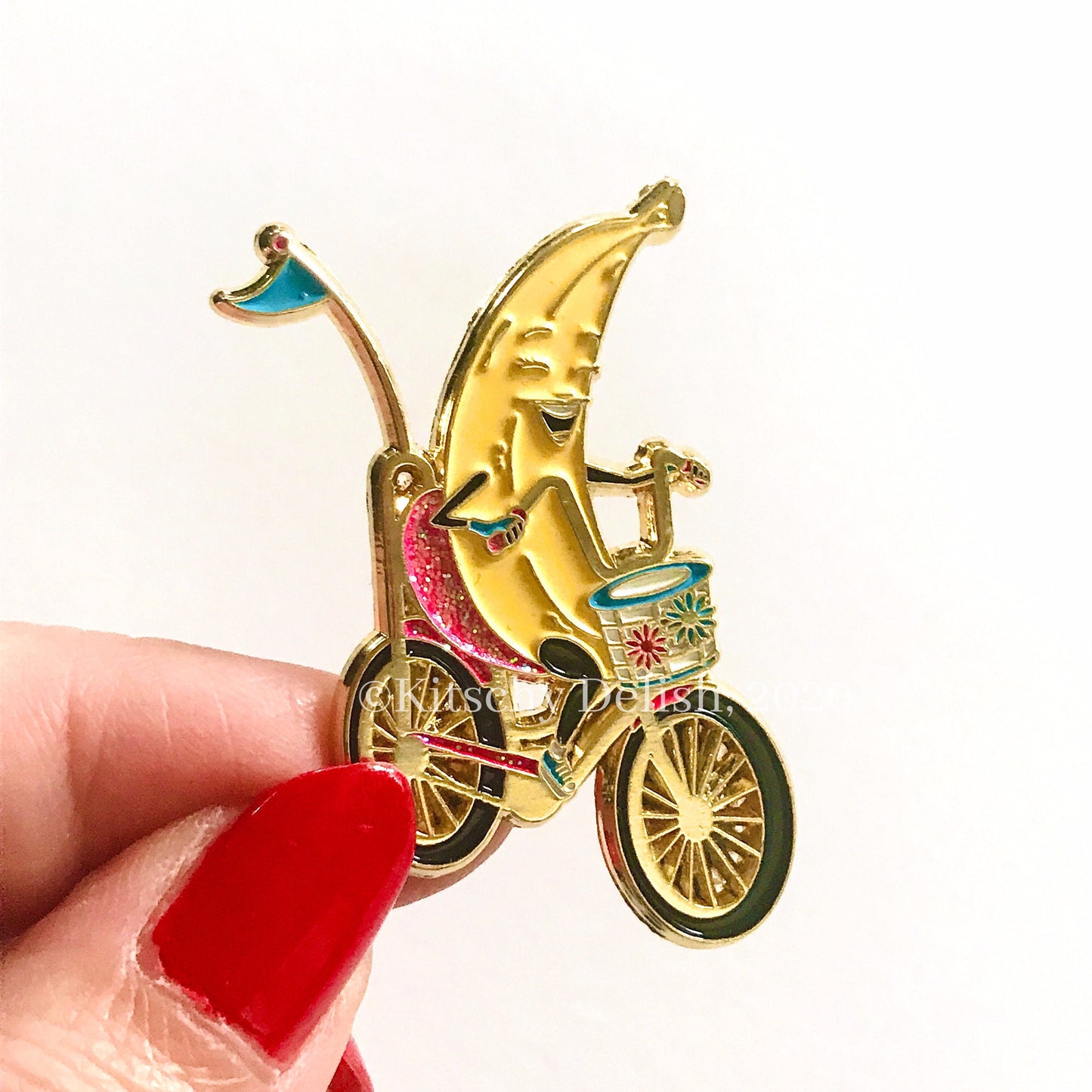 Banana Seat, soft enamel pin!