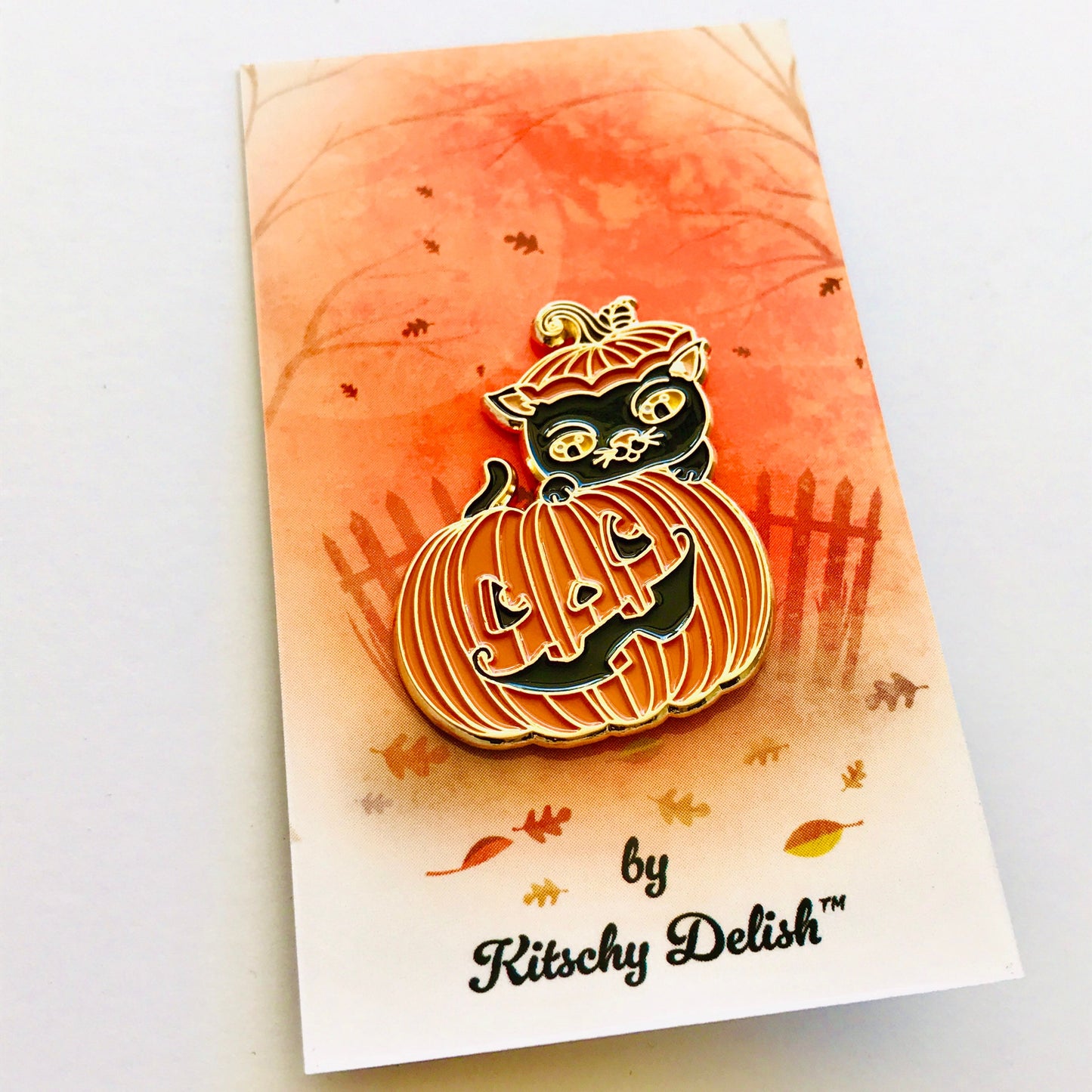 Pumpkin Cat soft enamel pin!