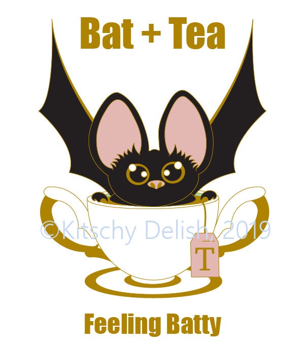 Bat + Tea soft enamel pin!