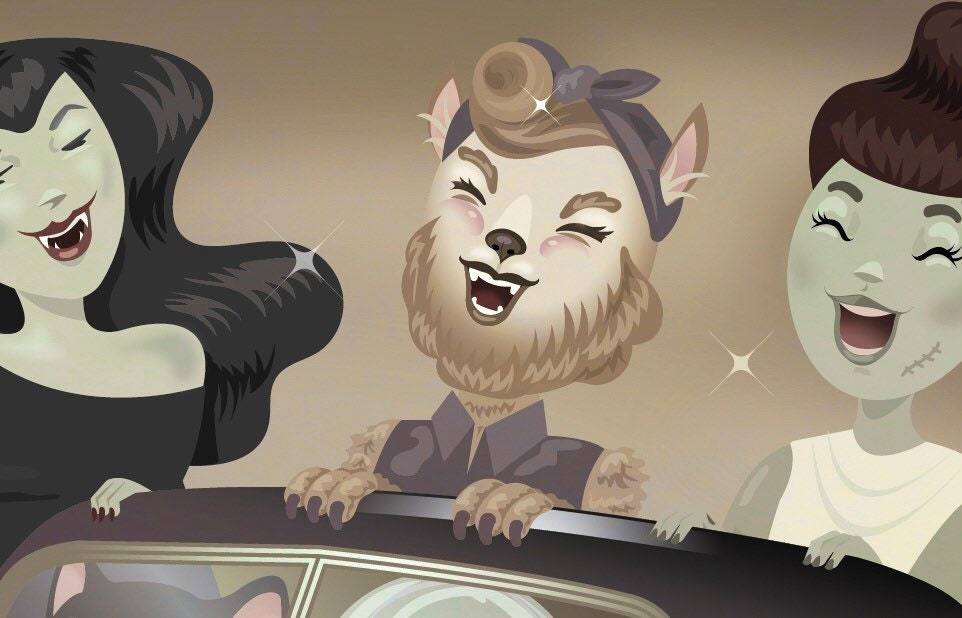 Monster Truck Digital Print, Quirky Halloween Art, Fall Artwork, Original Illustration