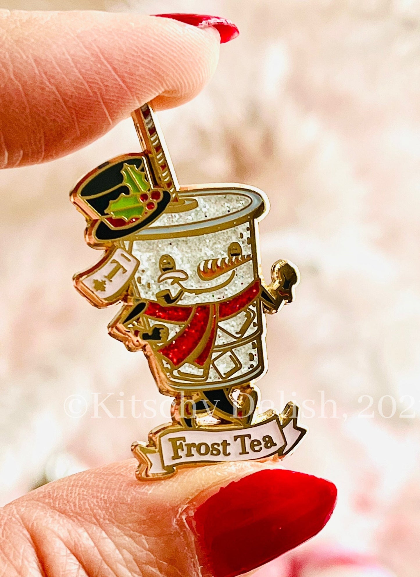 Frost Tea, glitter soft enamel pin!