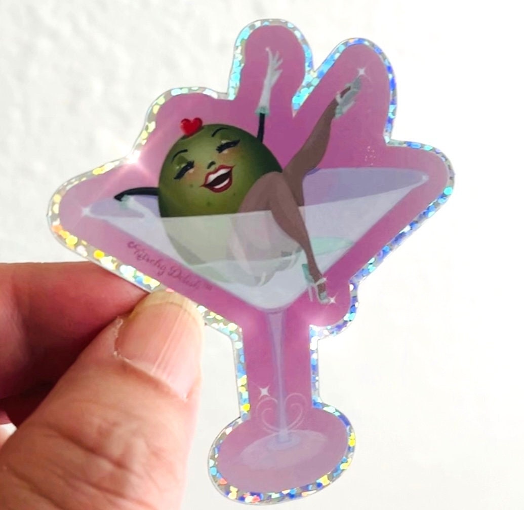 Dirty Martini sticker with glitter edges!