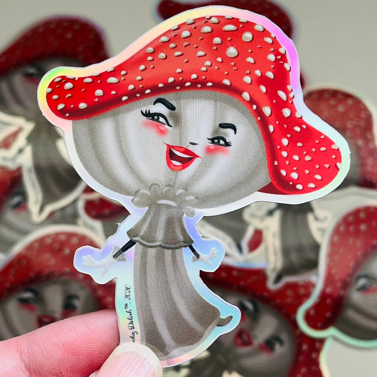 Fun Gal sticker with holographic edges!