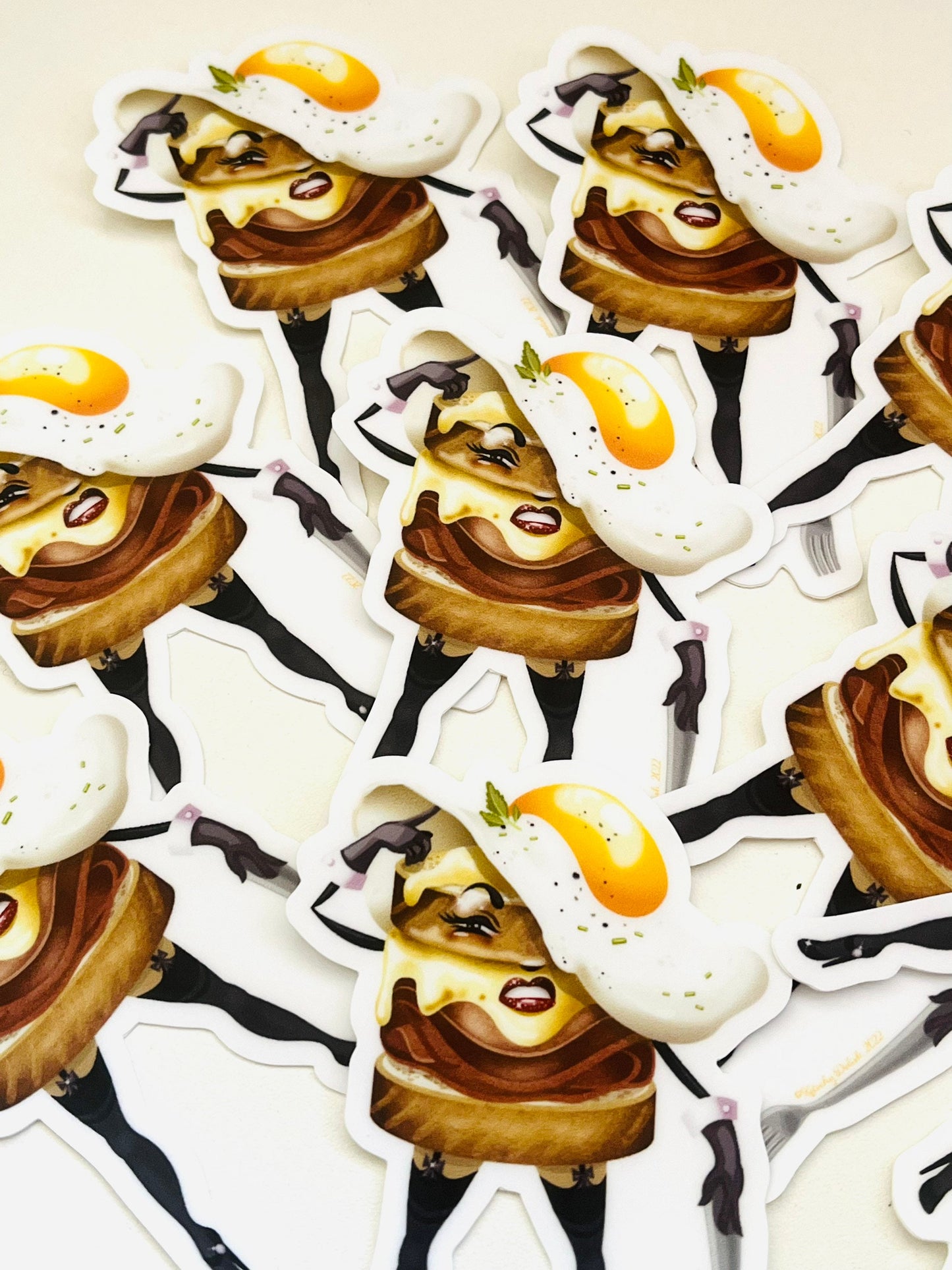 Croque Madame vinyl sticker