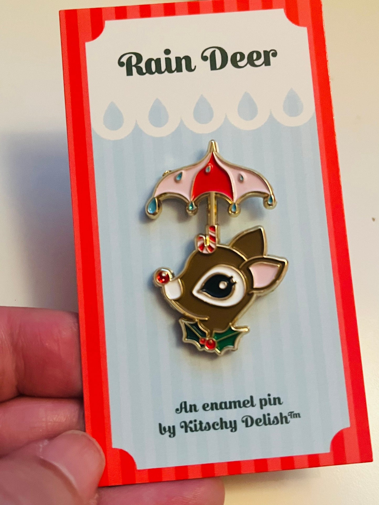 Rain Deer, glitter soft enamel pin!