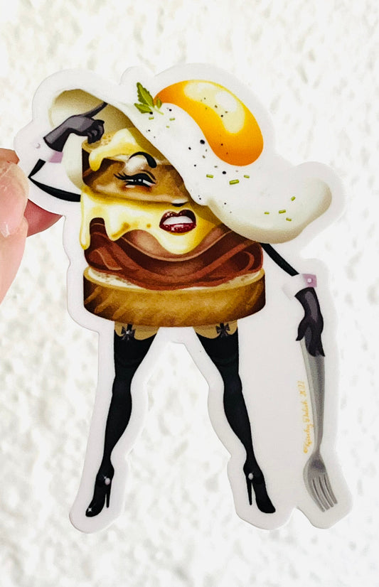 Croque Madame vinyl sticker