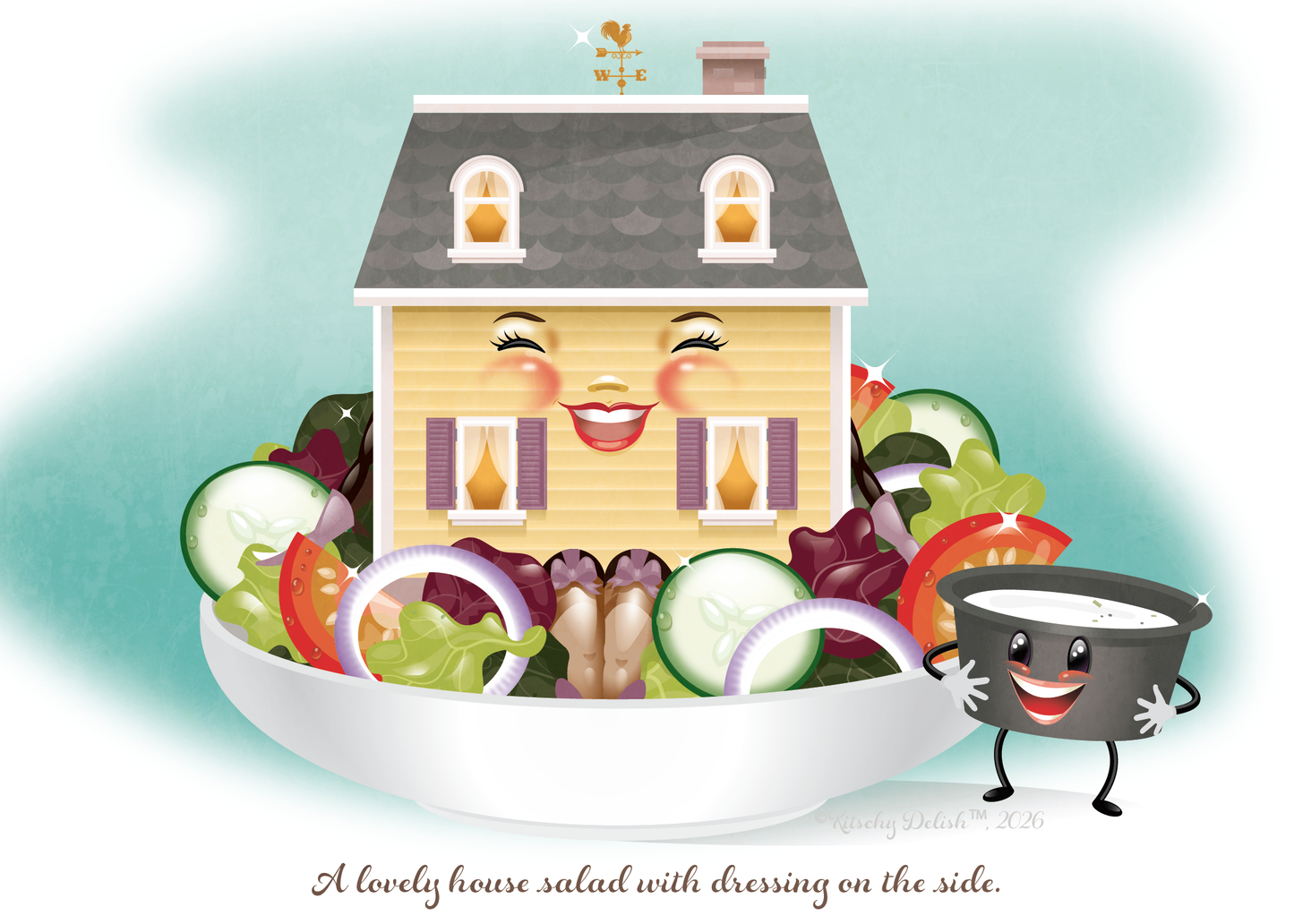 House Salad with dressing on the side print