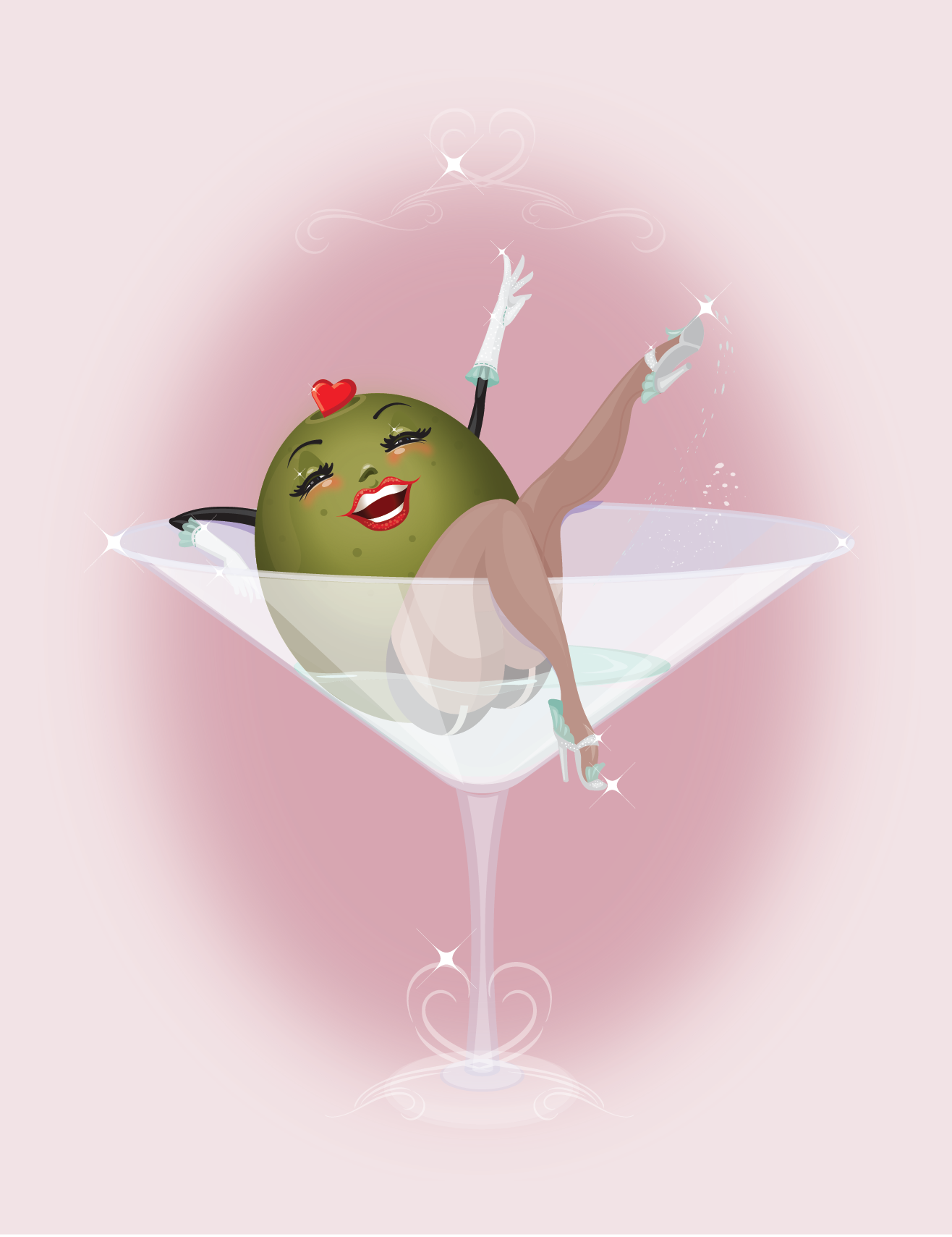 Dirty Martini postcard pack of 5
