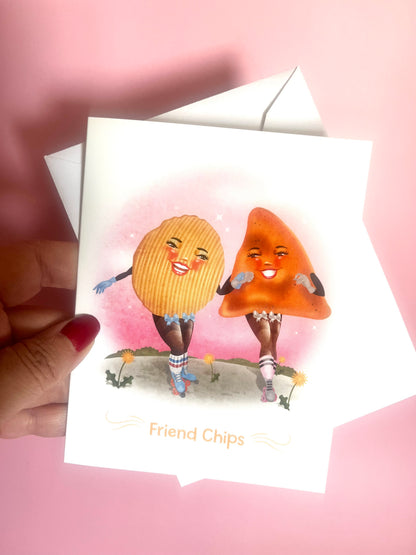 Funny Friendship Card – Friend Chips Greeting Card – Food Pun Card – Cute Best Friend Card – Irish Blessing Inspired Poem – Kitschy Delish