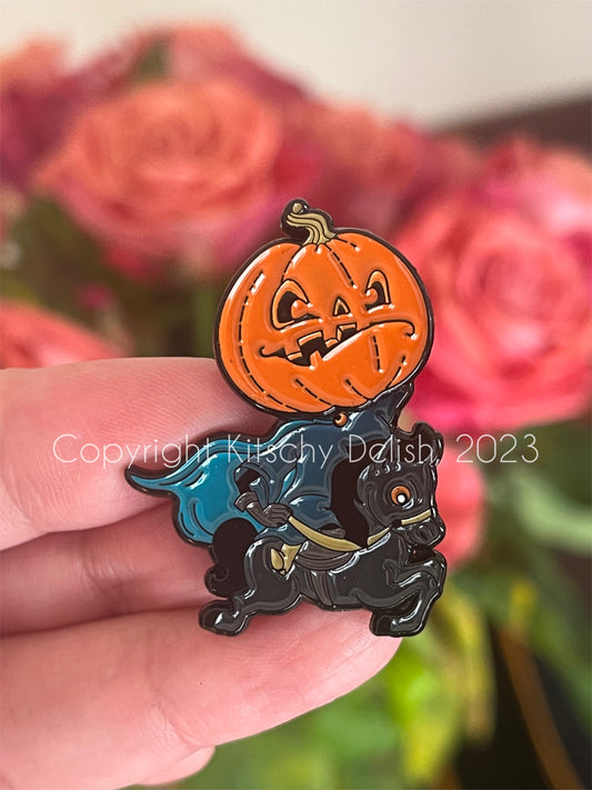 Headless Pumpkin Sliding soft enamel pin