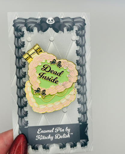 Dead Inside, glittery enamel hinge pin