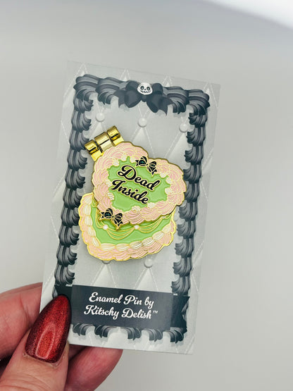 Dead Inside, glittery enamel hinge pin