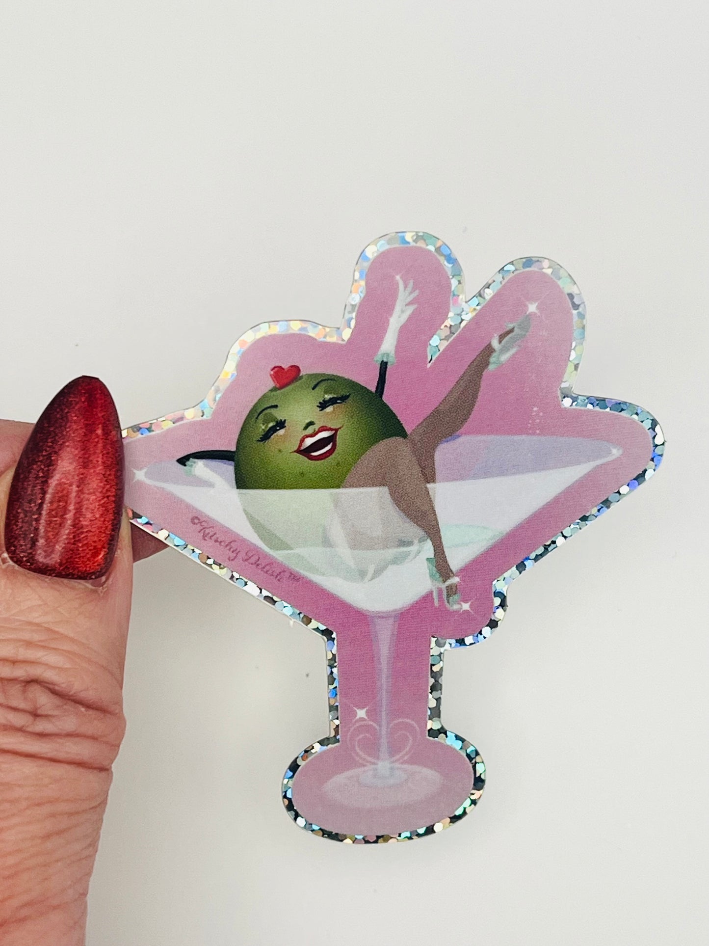 Dirty Martini sticker with glitter edges!