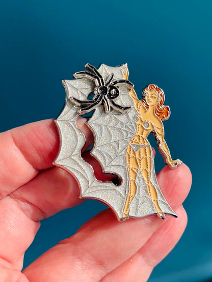 Temptress Web of Desire pin with moving spider