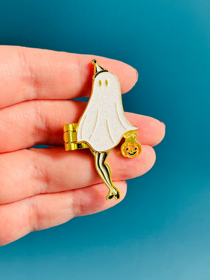 The Peek a Boo Pin-up hinge enamel pin