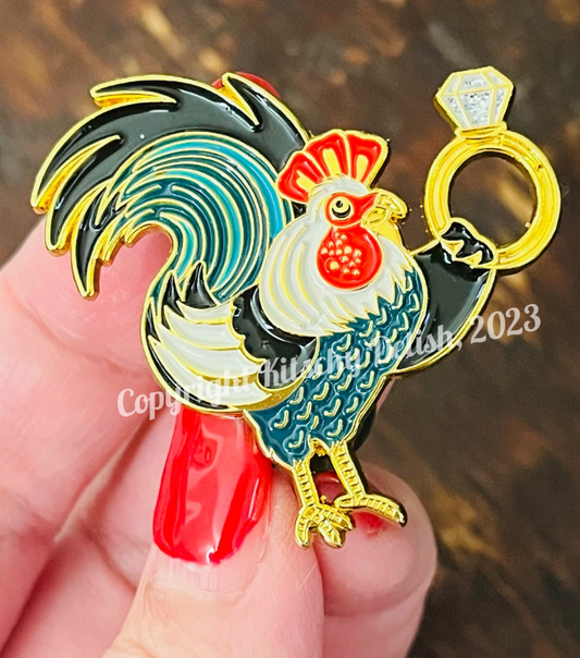 Cock Ring enamel pin with glitter