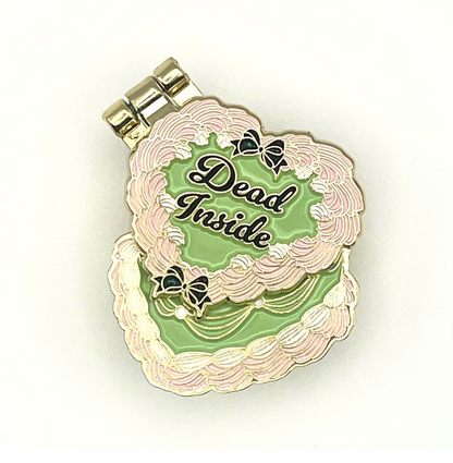 Dead Inside, glittery enamel hinge pin