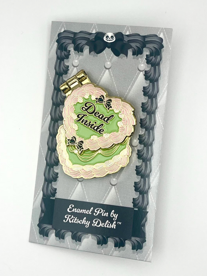 Dead Inside, glittery enamel hinge pin