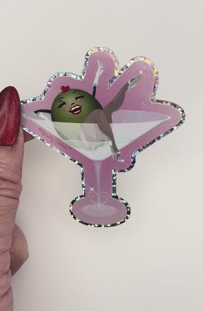 Dirty Martini sticker with glitter edges!