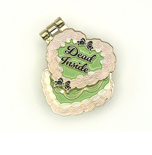Dead Inside, glittery enamel hinge pin