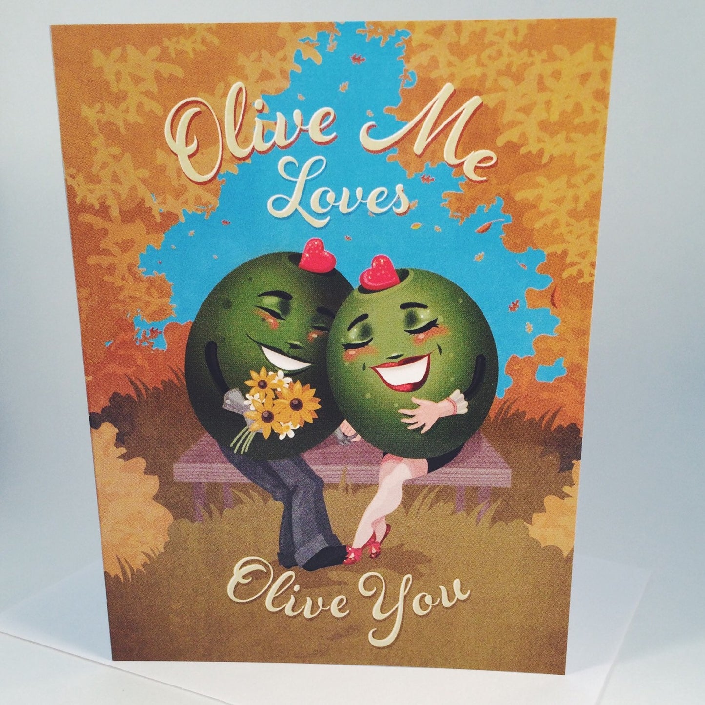 Olive Me Loves Olive You, Blank Greeting Card
