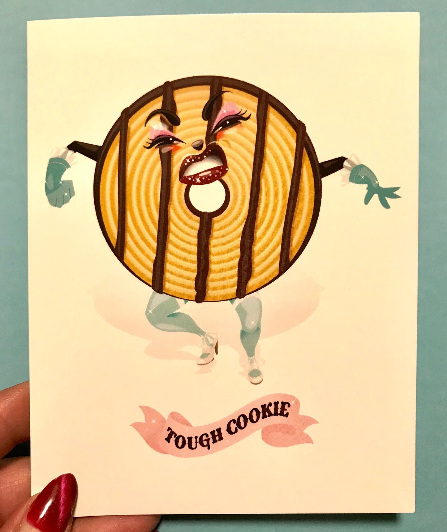 Tough Cookie blank greeting card
