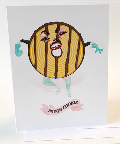 Tough Cookie blank greeting card
