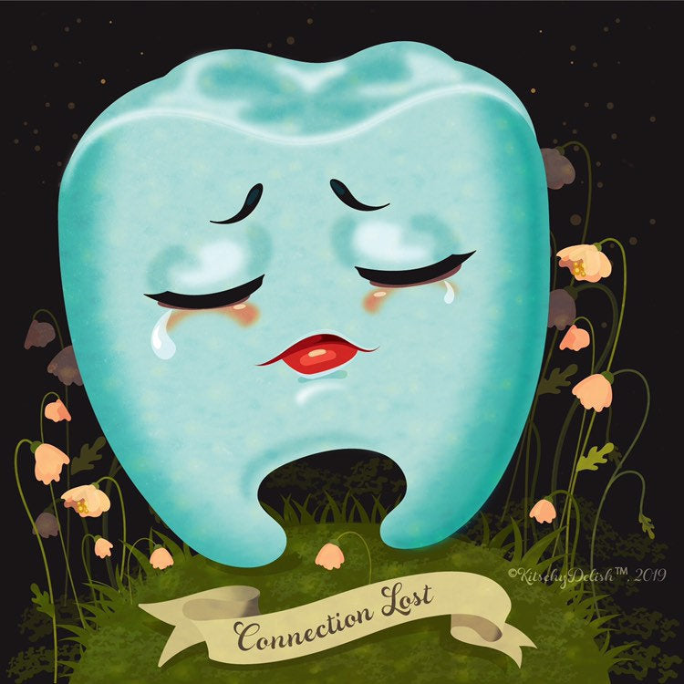 Blue Tooth: Lost Connection 5x7 Regular Print, Kitschy Wall Hanging, Nostalgic Style, Gallery Wall