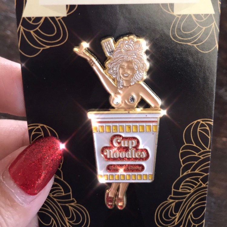 Calamity Chang, burlesque & peek-a-boo soft enamel pin, limited edition