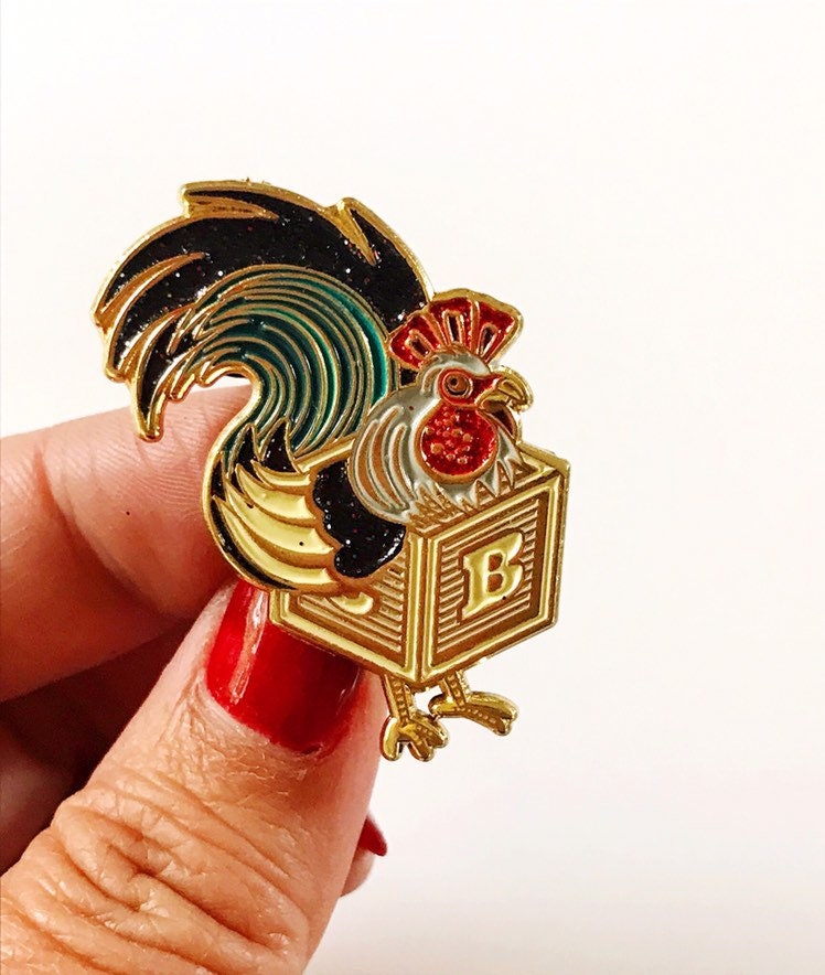 CockBlock soft enamel pin with glitter!