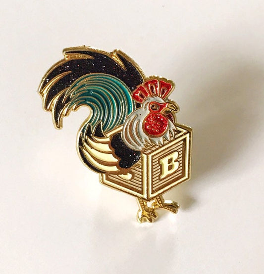CockBlock soft enamel pin with glitter!