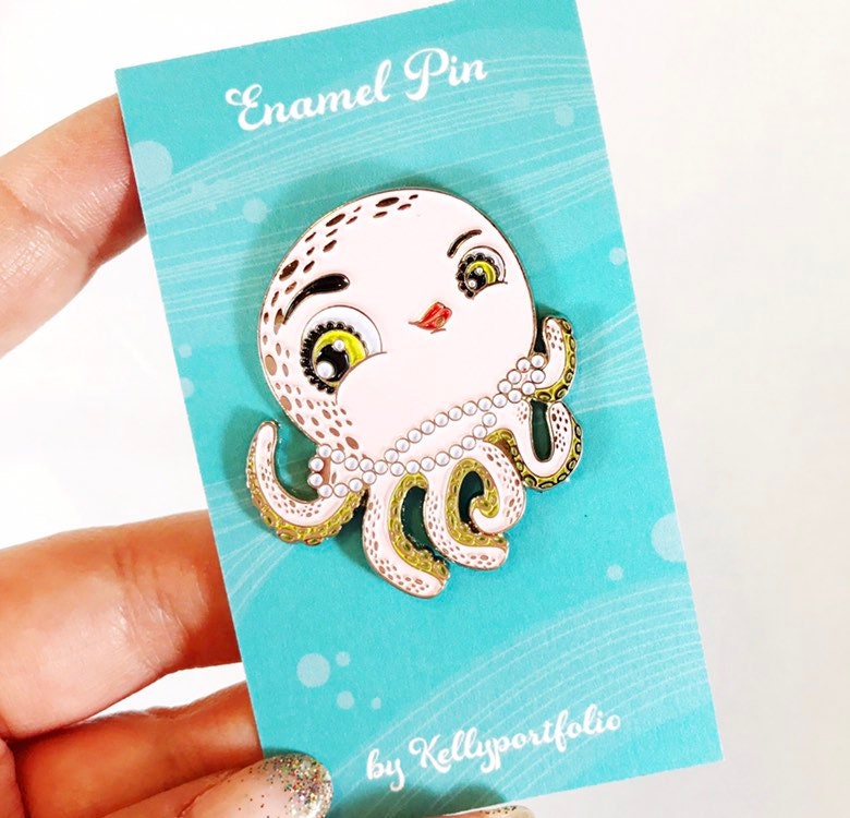 Cephalopod soft enamel pin