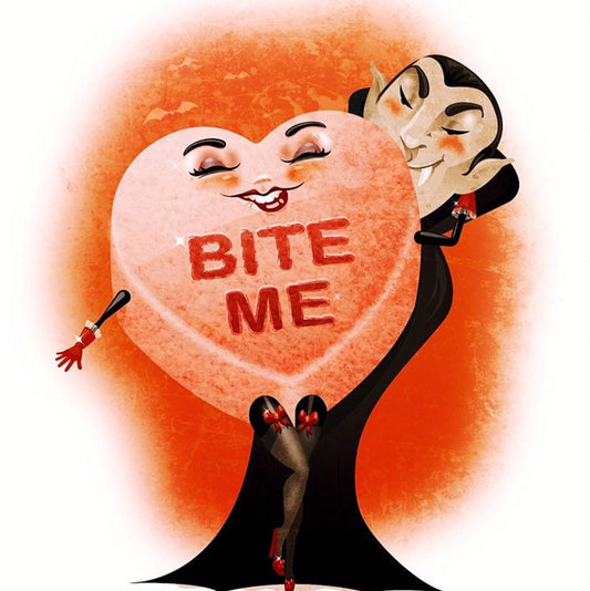 Bite Me! A Digital Print on heavy card stock available in 5x7 and 8x10, Kitschy Home Decor, Gallery Wall Art