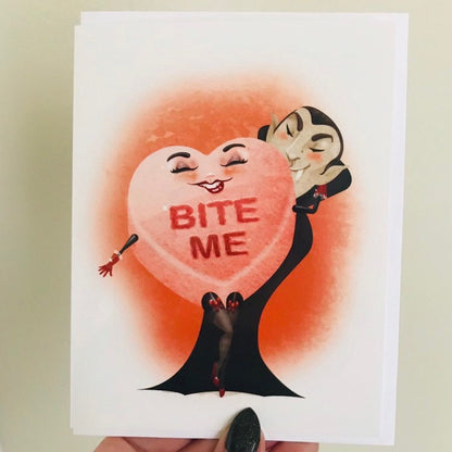 Bite Me, blank greeting card