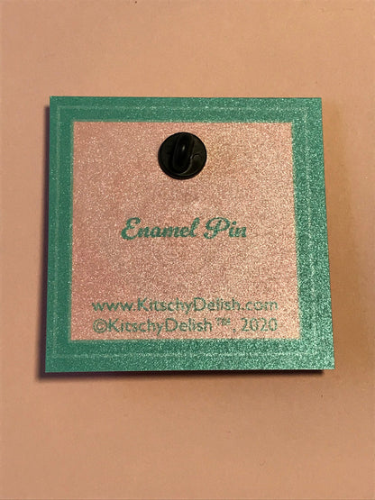 Just My Type, moving enamel pin