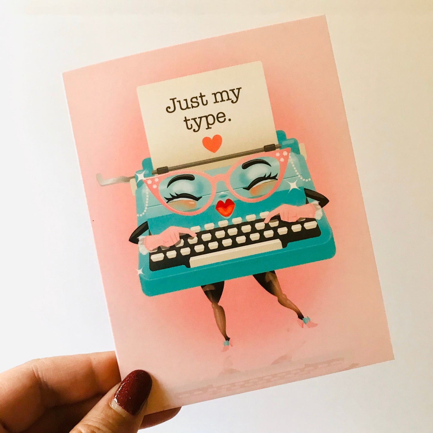 Just My Type blank greeting card