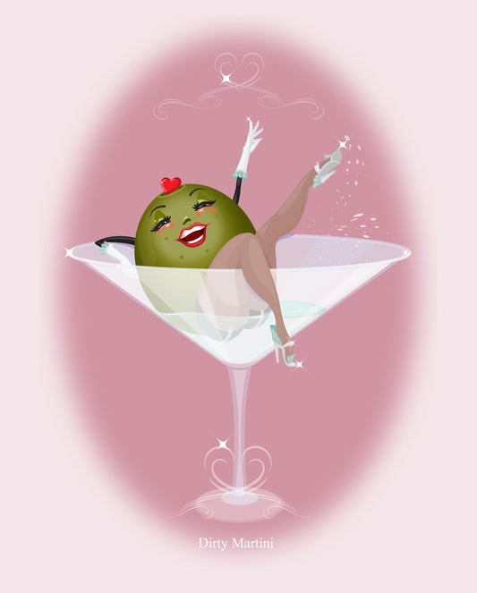 Dirty Martini blank greeting card